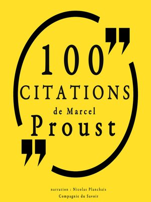 cover image of 100 citations de Marcel Proust